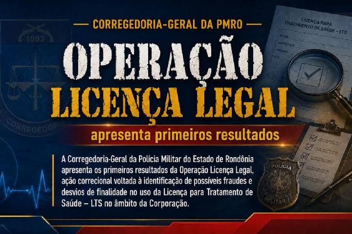 Corregedoria-Geral da PMRO apresenta primeiros resultados da Operação Licença Legal