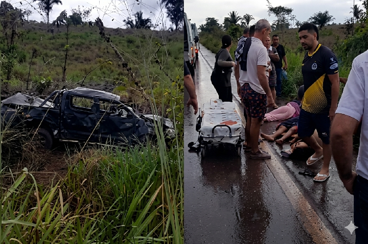 Criança de 10 anos e jovem morrem após caminhonete capotar em distrito de Porto Velho