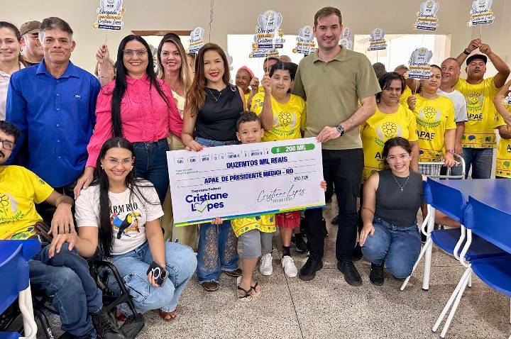 Deputada Federal Cristiane Lopes destina R$ 200 mil para fortalecer atendimento da APAE em Presidente Médici