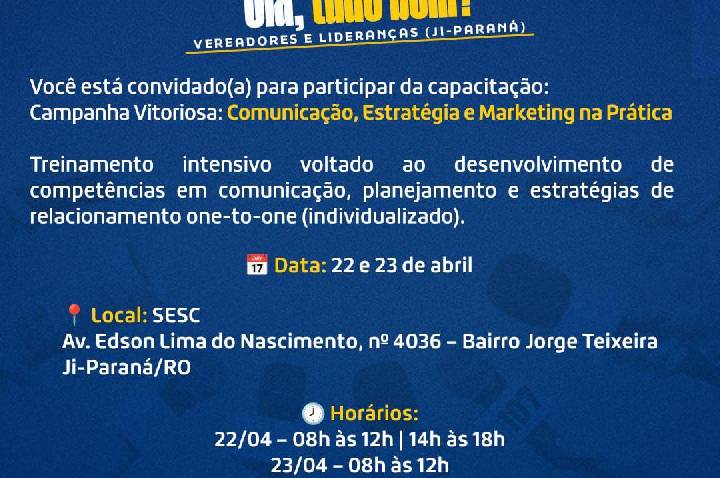 Fundação Francisco Dornelles promove capacitação voltada a vereadores, lideranças e entidades, em Ji-Paraná