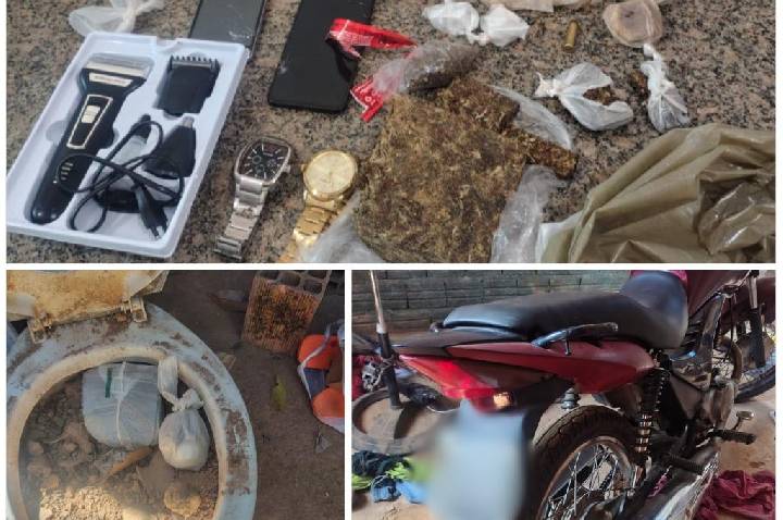 Setor 11 do 5º BPM apreende drogas, munição e recupera motocicleta com restrição de roubo/furto em Porto Velho