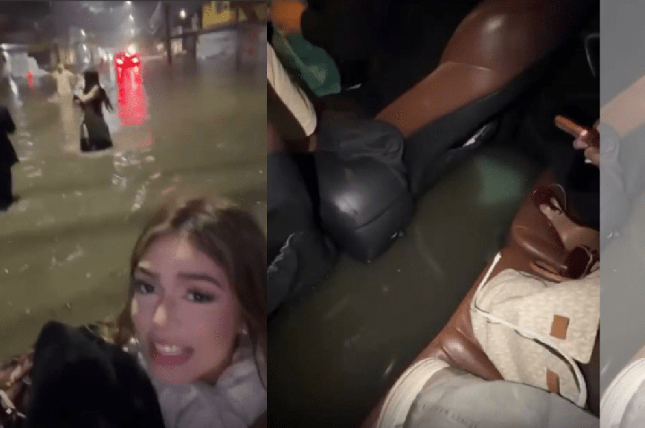 Vídeo: Melody abandona carro após ficar ilhada em enchente no RJ