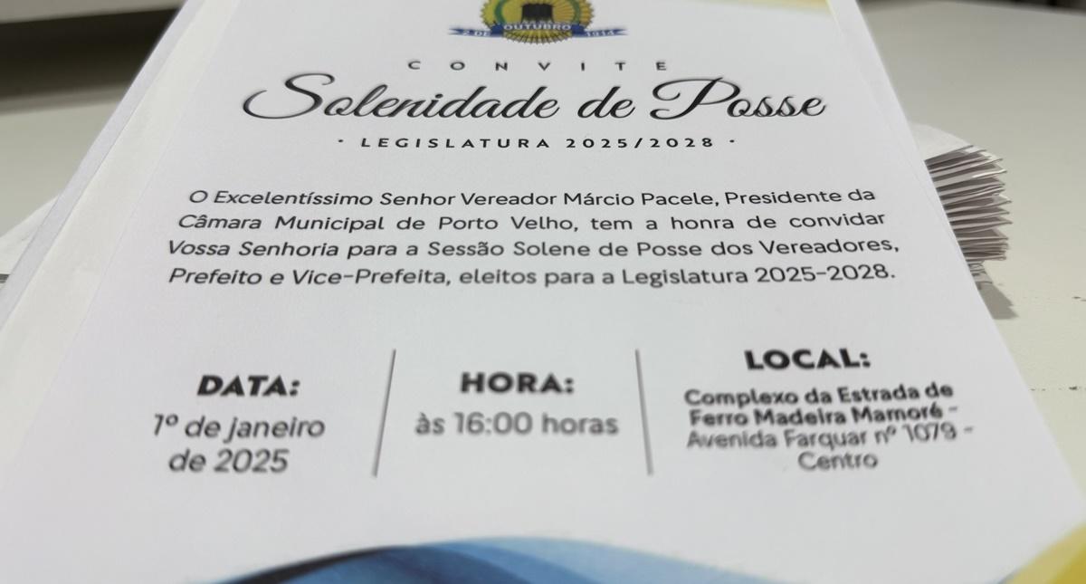 Posse dos 23 vereadores de Porto Velho e eleições para as mesas diretoras será no complexo da EFMM