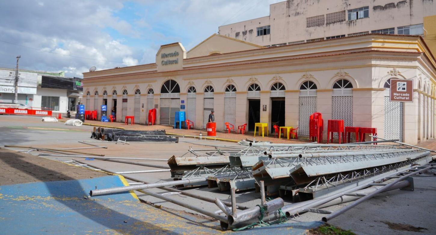 O Mercado Cultural ganha uma decoração especial para o Baile Municipal, evento que dá início ao carnaval em Porto Velho