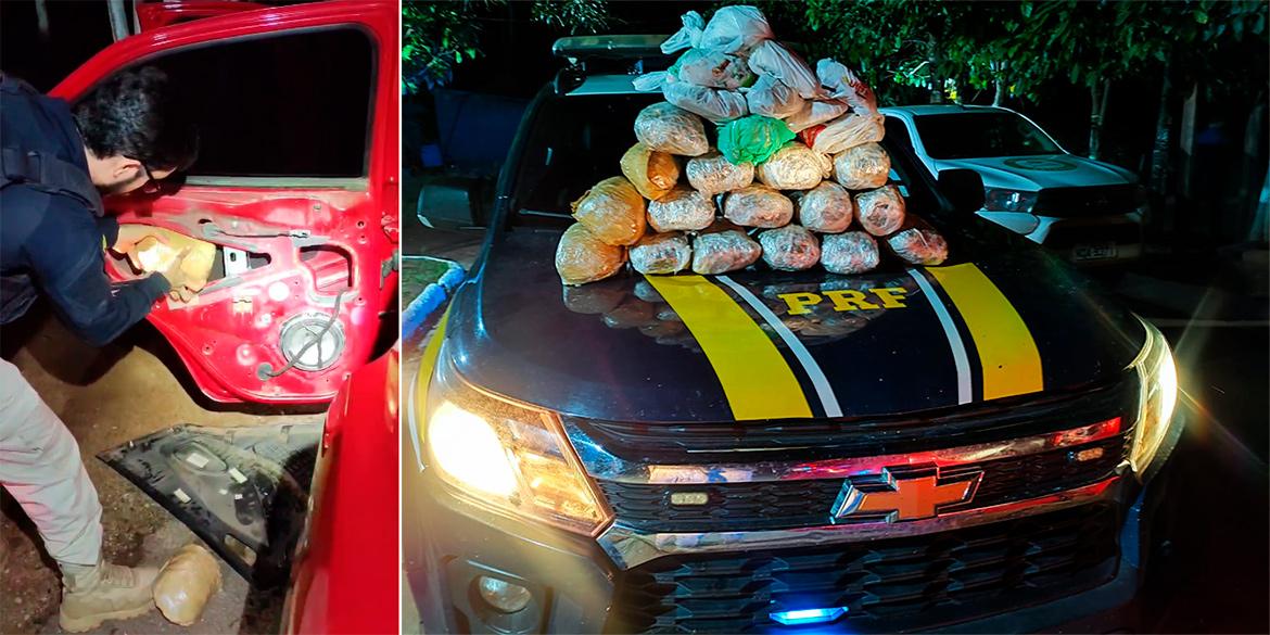 PRF prende traficante com 11 kg de maconha escondidos nas laterais de carro