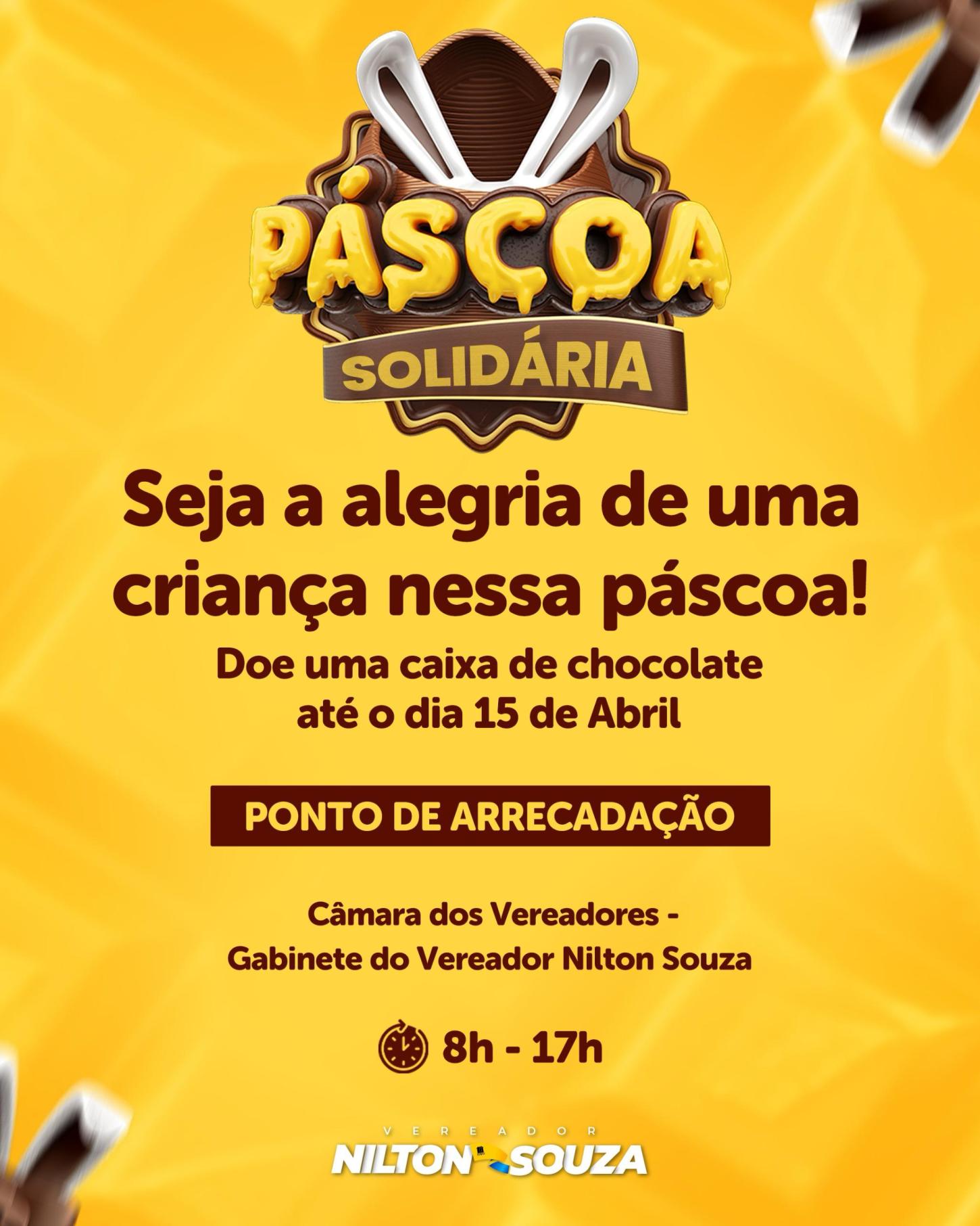 Vereador Nilton Souza lança campanha Páscoa Solidária para crianças de Porto Velho