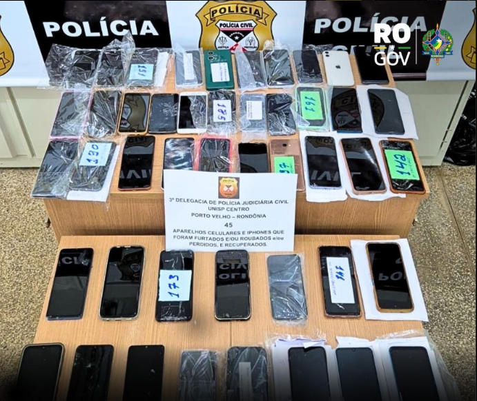 Operação Smart recupera 45 celulares roubados em Porto Velho