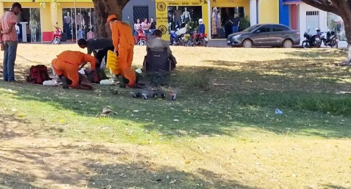 Andarilho é esfaqueado em confusão no centro da cidade