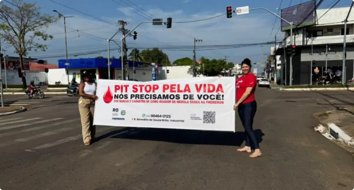 Pit Stop pela Vida mobiliza motoristas em Porto Velho sobre doação de sangue e cadastro de medula óssea