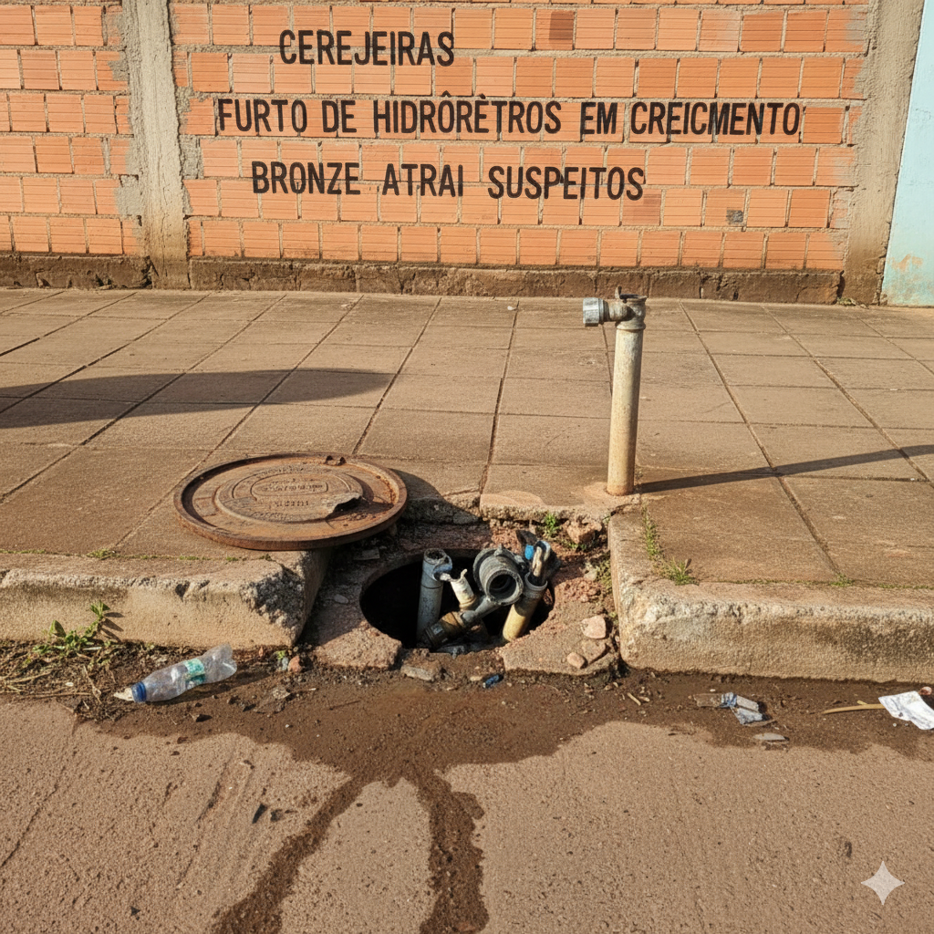 Cresce furto de hidrômetros em Cerejeiras; bronze atrai suspeitos dependentes químicos