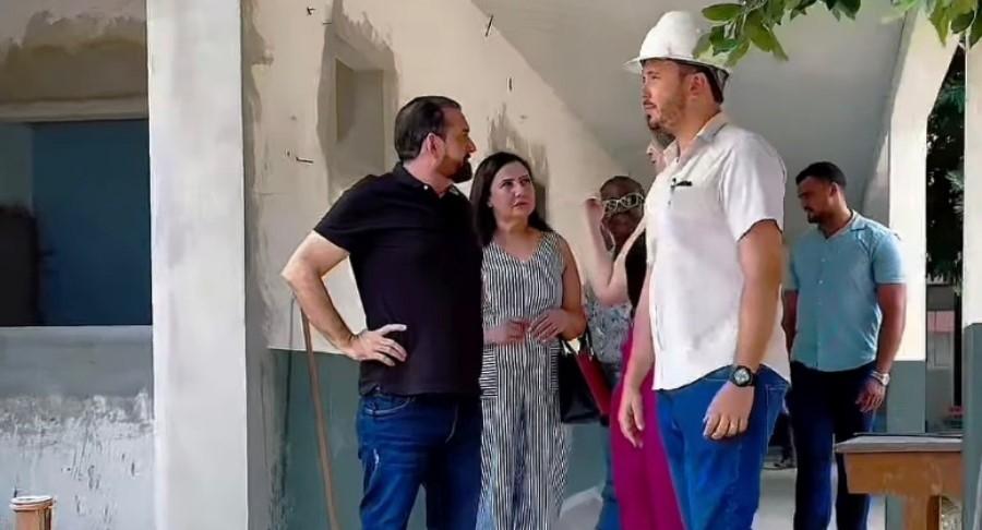 Deputado Laerte Gomes visita obras de reforma e ampliação da Apae, em Presidente Médici
