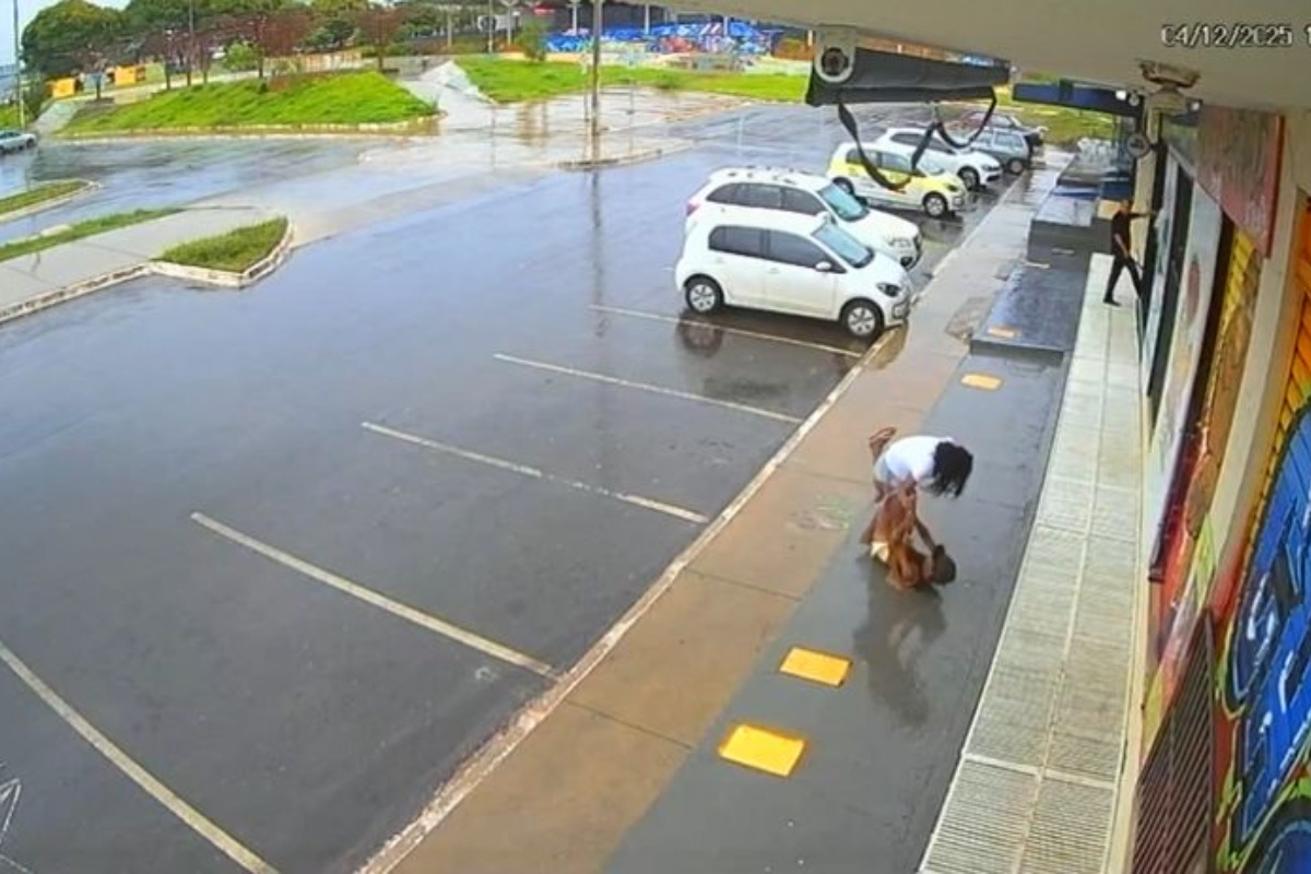 Câmera de segurança flagra facada após briga e acusação de roubo no DF