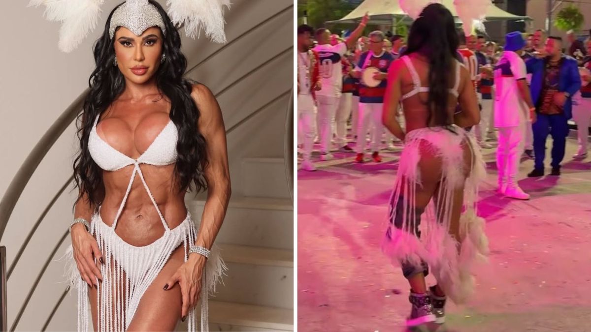 Com joelho lesionado, Gracyanne participa de minidesfile no Rio