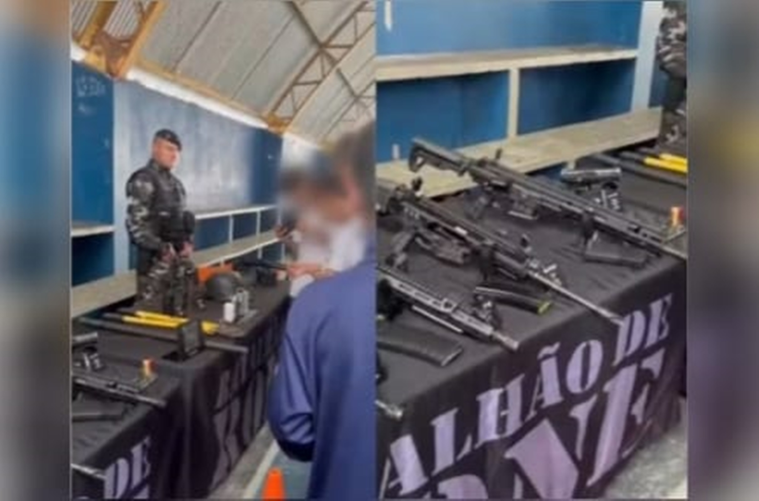 Evento em escola cívico-militar expõe fuzis para estudantes no Paraná
