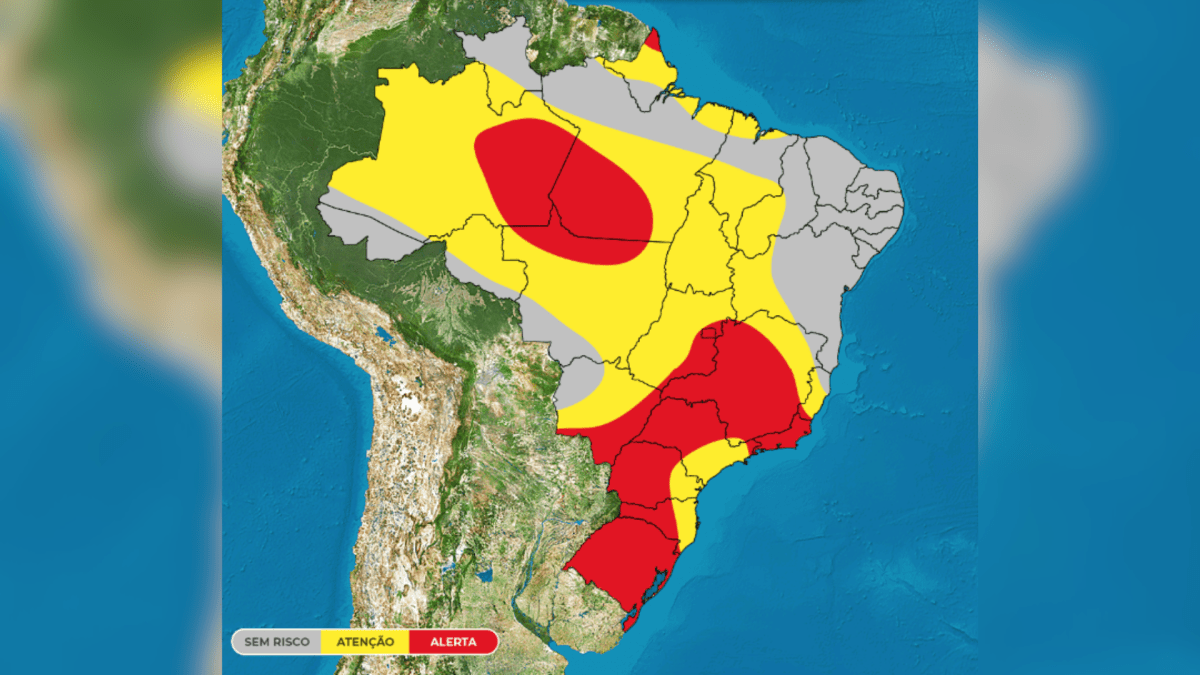 Frente fria e chuva forte chegam no sul do Brasil nessa segunda-feira (15)