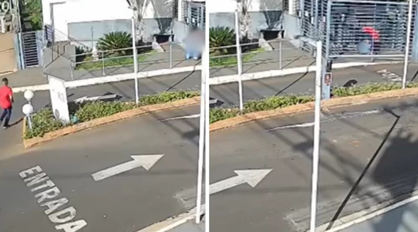 Mulher é espancada por ex quando fugia para dentro de condomínio; veja