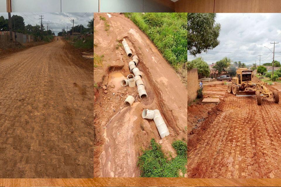 Obra de pavimentação em União Bandeirantes entra na fase final, afirma engenheiro em reunião com vereador Adalto