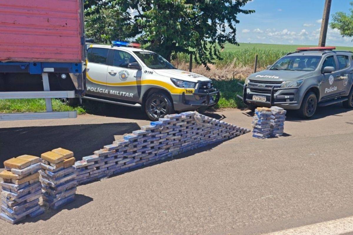 PM apreende R$ 13 milhões em pasta-base de cocaína em caminhão no interior de SP