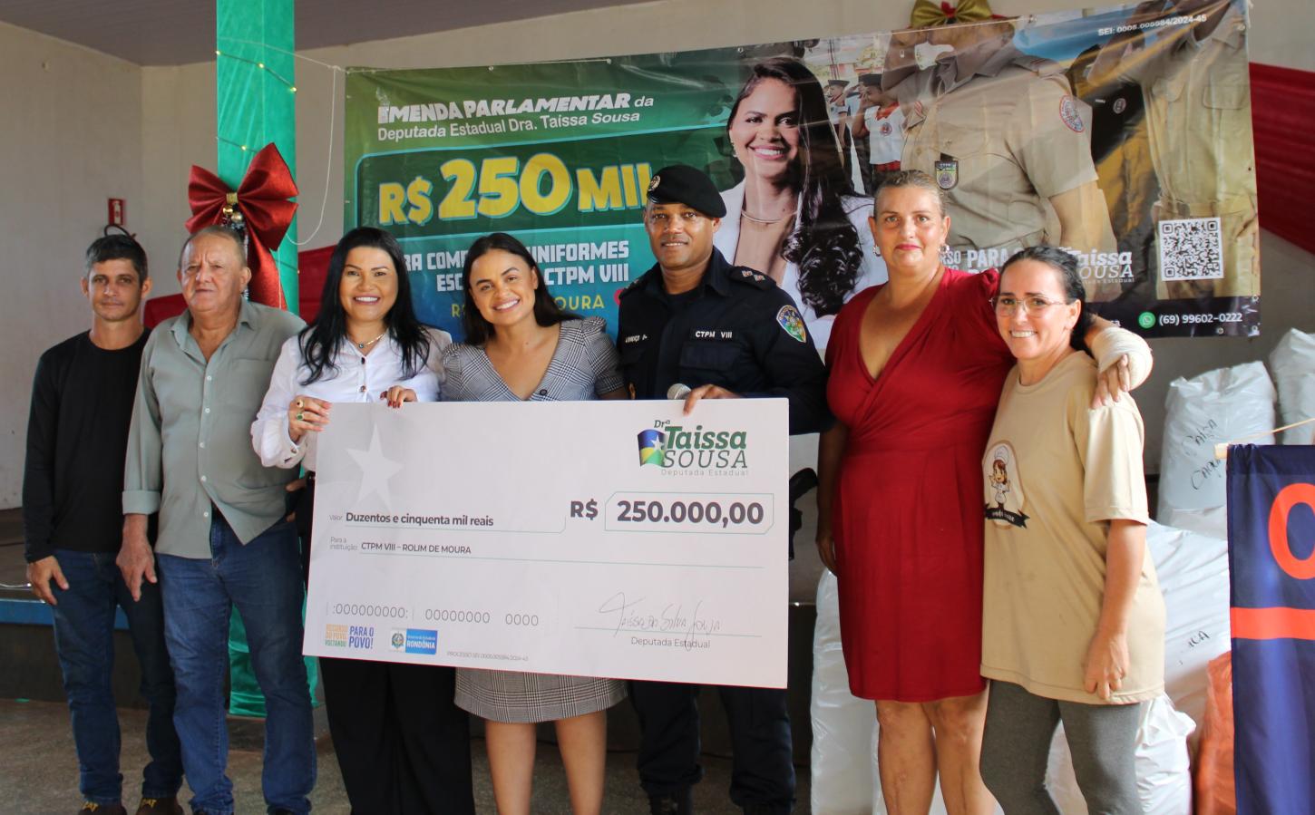 Recurso da deputada Dra. Taíssa garante uniforme a alunos do CTPM VIII em Rolim de Moura