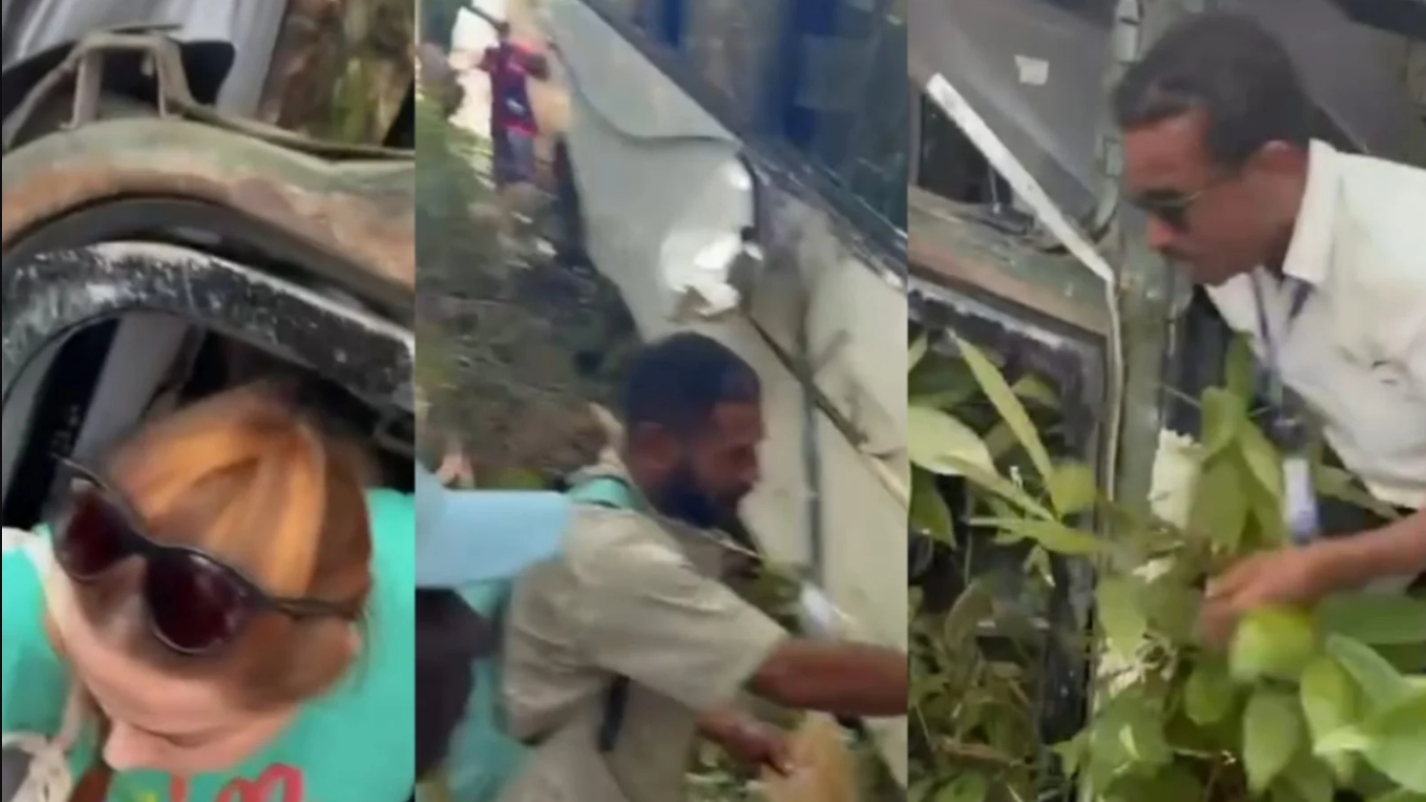 Ônibus despenca de ribanceira em Trancoso, na Bahia, e deixa 5 feridos