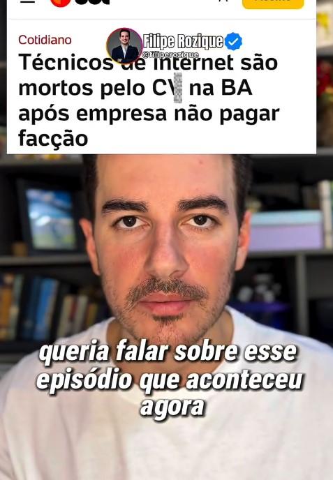 Vereador Filipe Rozique denuncia avanço do crime organizado sobre serviços essenciais no Brasil: “Estamos sendo controlados por facções criminosas”
