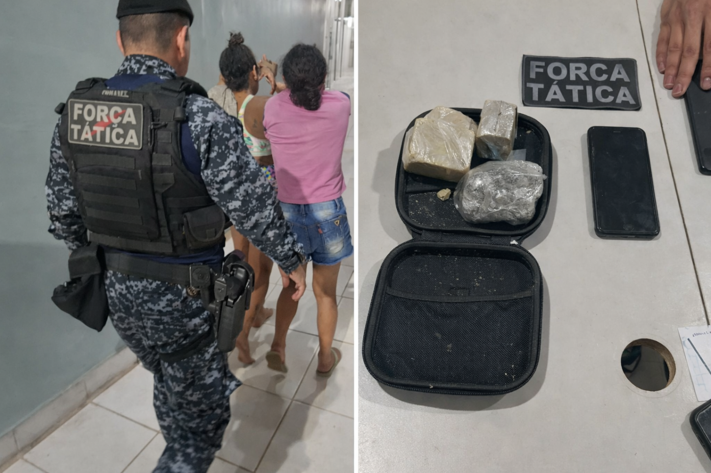 Mãe e filha são presas com drogas em operação da Força Tática na Vila Princesa