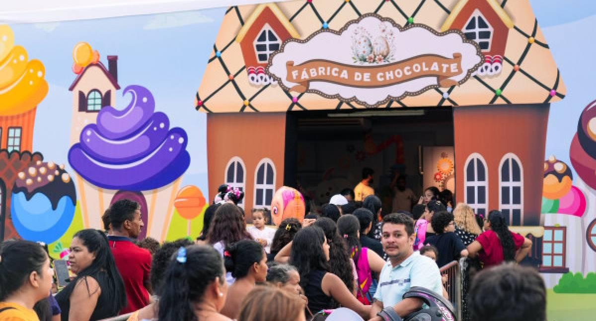Fábrica de Chocolate encanta famílias na Páscoa no Parque em Porto Velho
