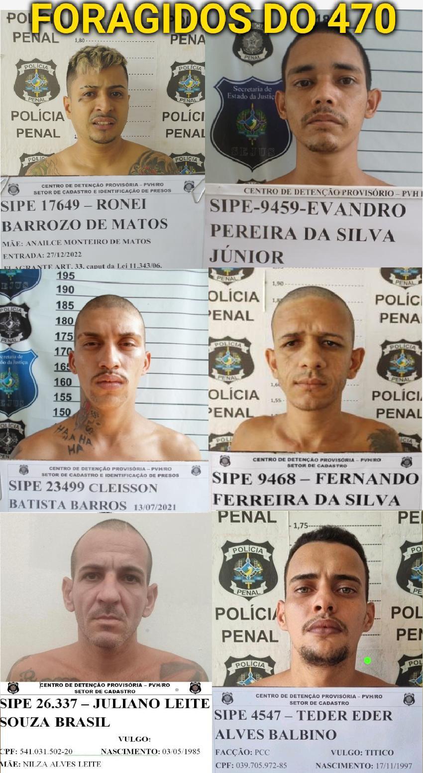 Polícia divulga identificação dos fugitivos do presídio 470