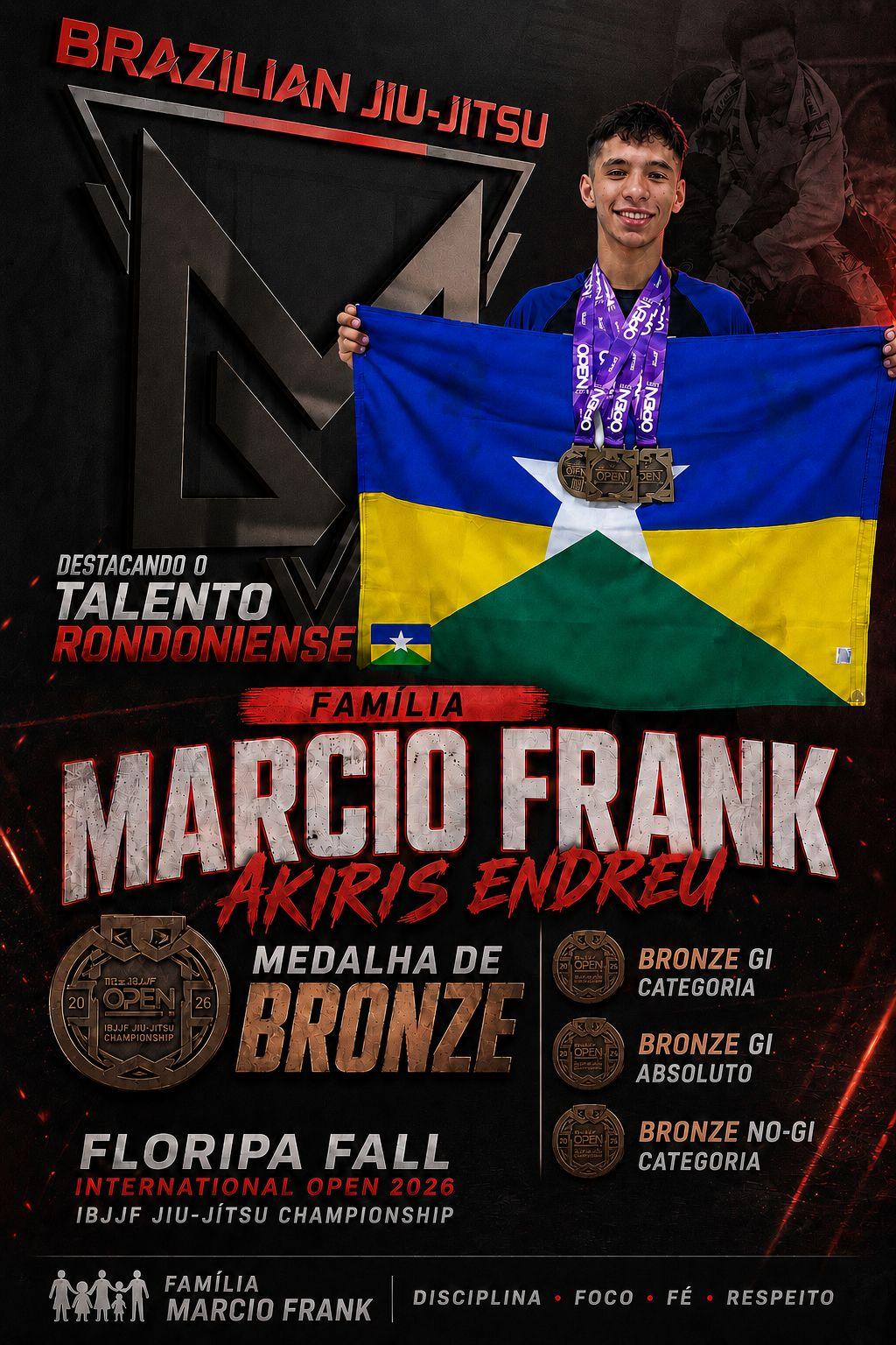 Jovem promessa do jiu-jítsu rondoniense conquista três medalhas no Floripa International Open da IBJJF