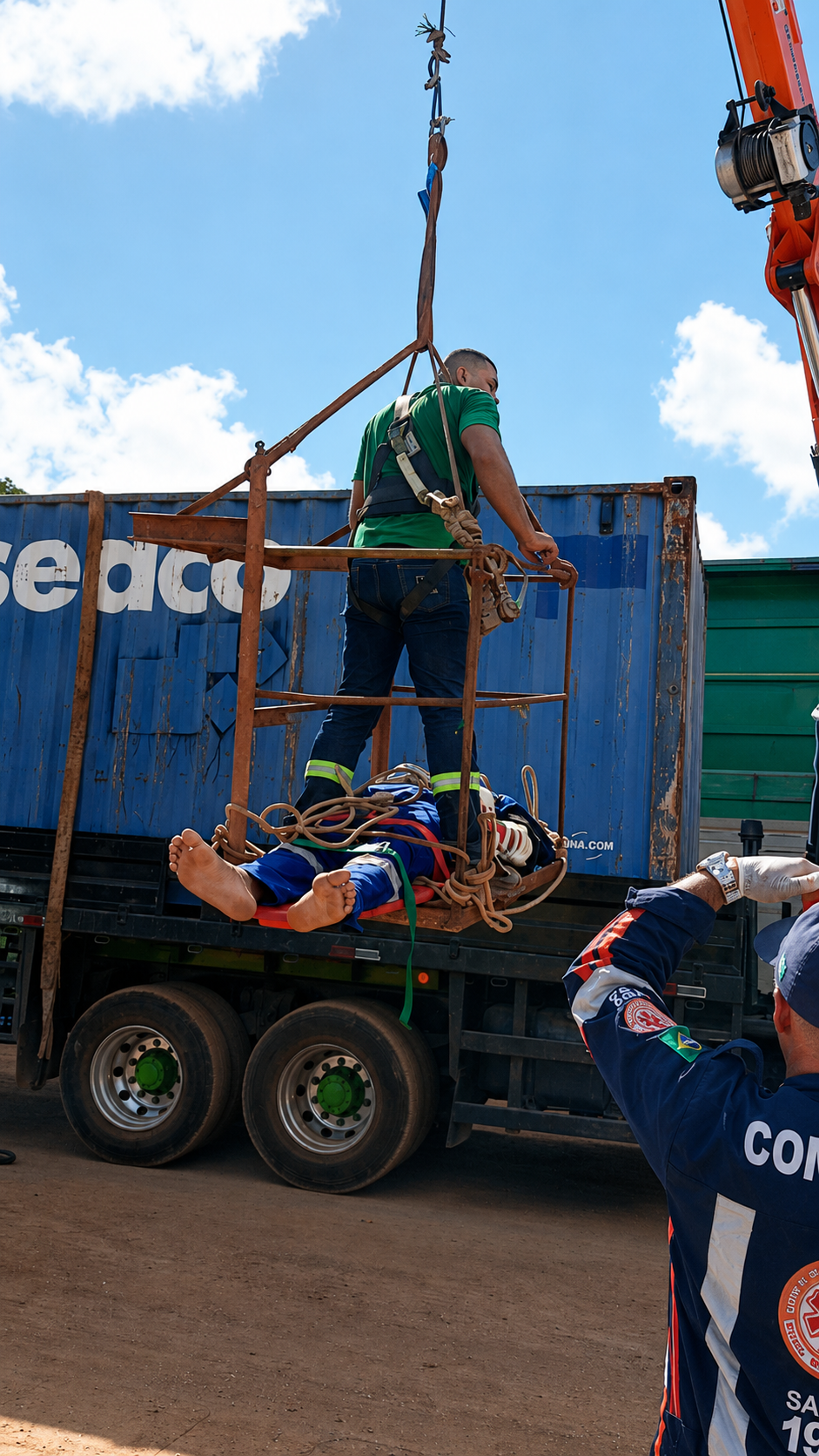 Jovem cai de 10 metros em balsa no primeiro dia de trabalho
