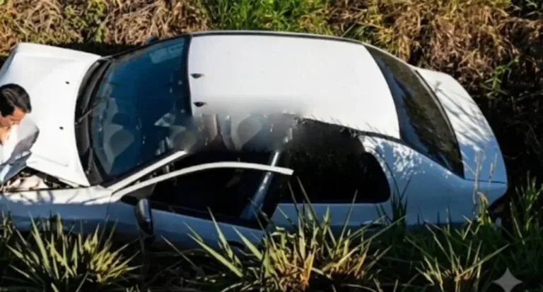 Motorista fica ferida após carro cair em vala na RO-135