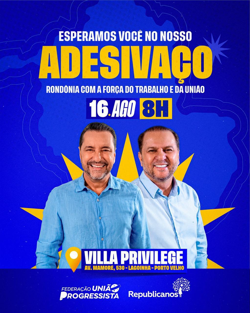 Hildon Chaves e Cirone Deiró mobilizam apoiadores em adesivaço neste domingo, em Porto Velho