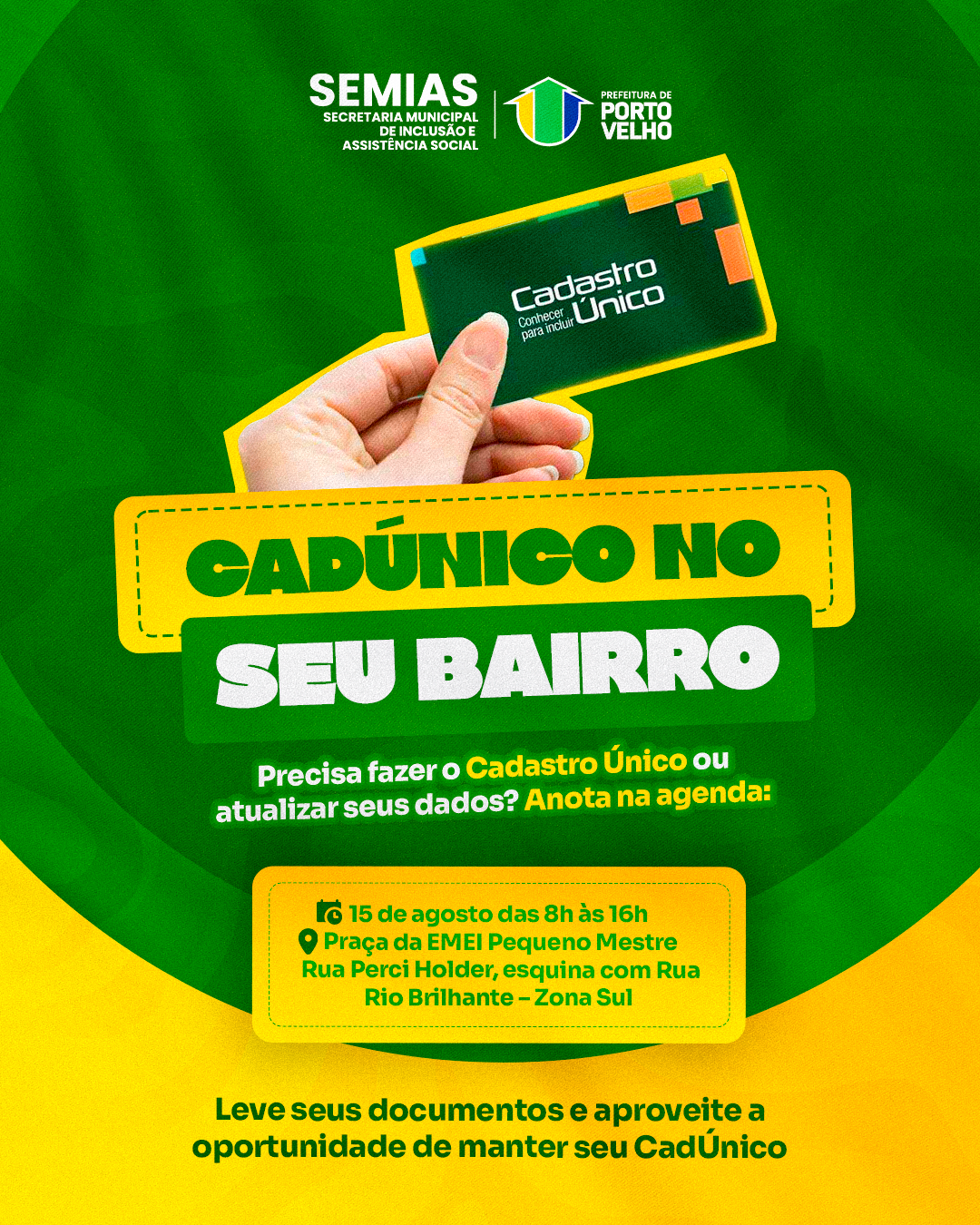 Prefeitura inicia, neste sábado (15), o programa ‘CadÚnico no seu Bairro’ na zona Leste da capital