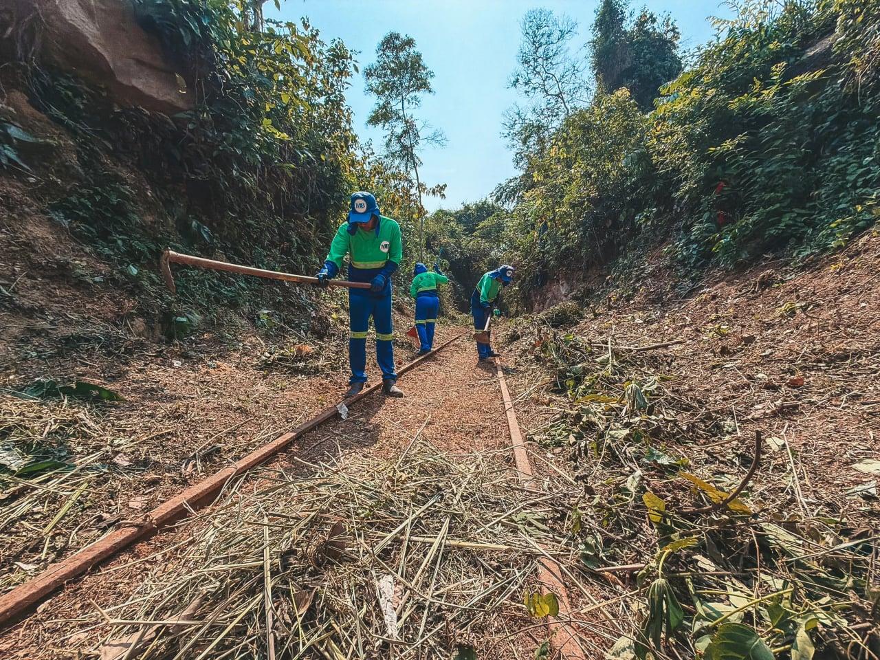Limpeza no Memorial Rondon integra revitalização da Estrada de Ferro Madeira-Mamoré