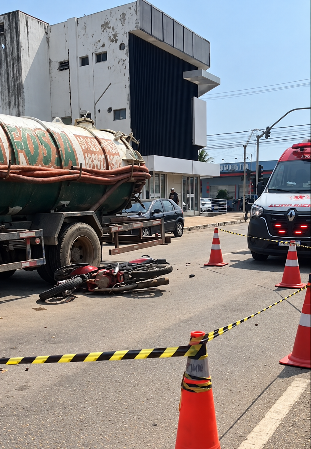 Locutora morre após cair de moto e ser atingida por caminhão em Porto Velho
