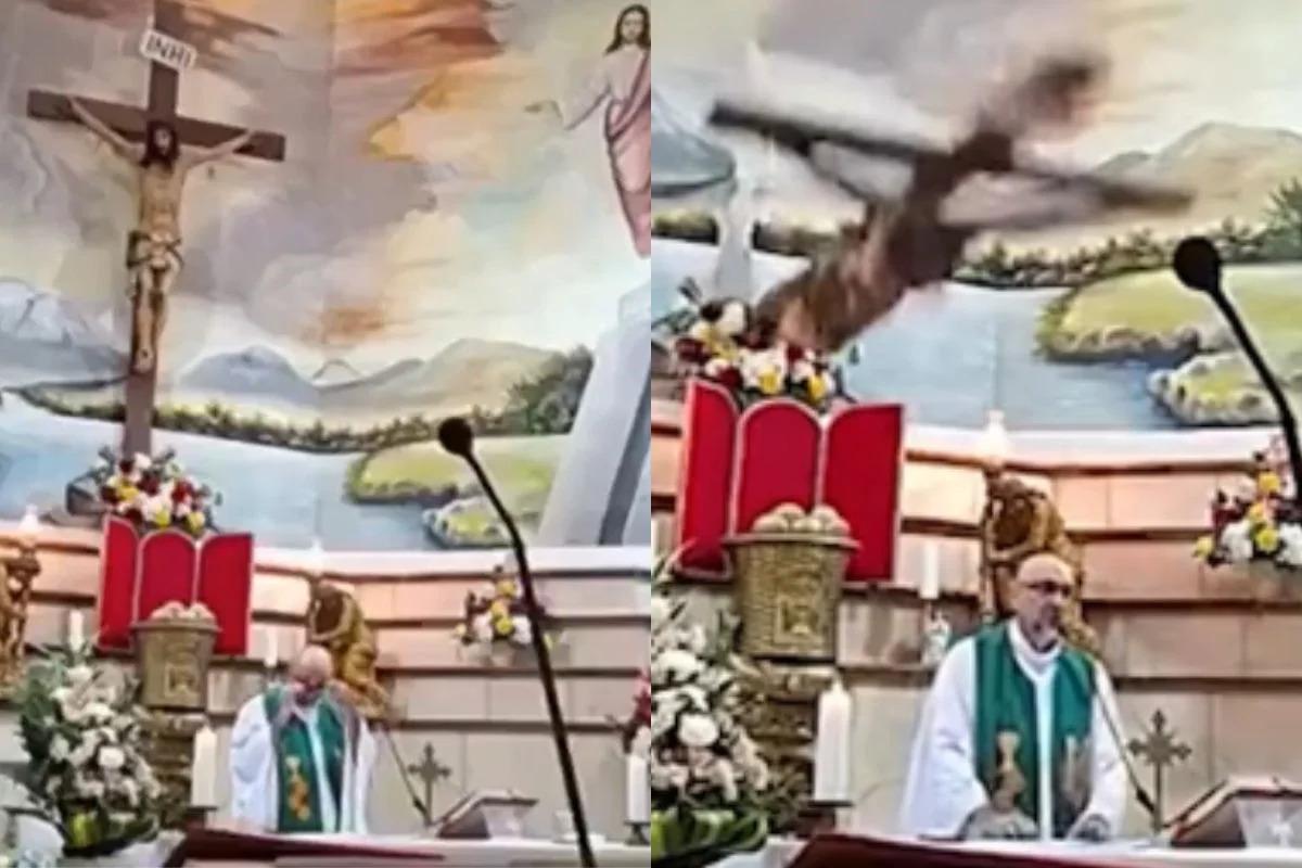 Padre morre após cruz cair durante missa transmitida ao vivo no Equador