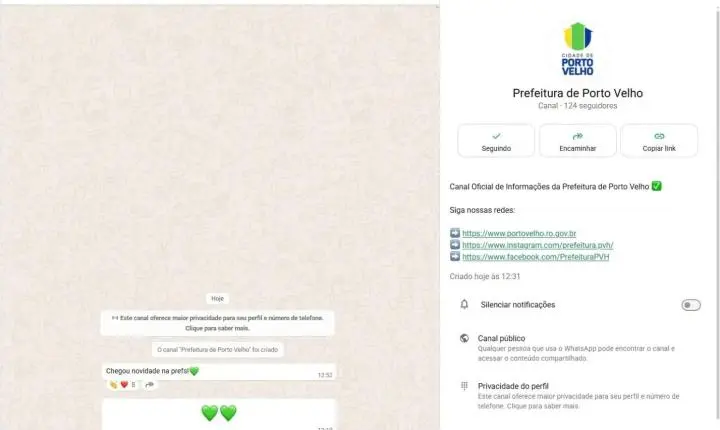 Canal da Prefeitura no WhatsApp facilita acesso da população a serviços e informações