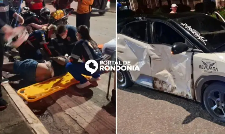 Grave acidente deixa motoboy inconsciente em cruzamento da Avenida Jorge Teixeira