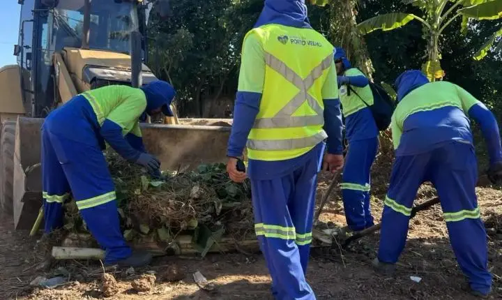Oito equipes atuam em três mutirões de limpeza ao mesmo tempo em Porto Velho