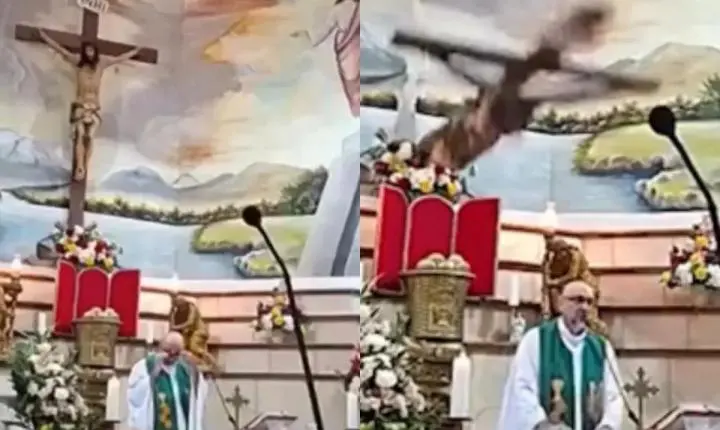 Padre morre após cruz cair durante missa transmitida ao vivo no Equador